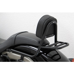 Sissybar met rugleuning en bagagerek, zwart gecoat staal, Honda VT 750 C Black Spirit 2010-, Spirit 07-09 / 10-10