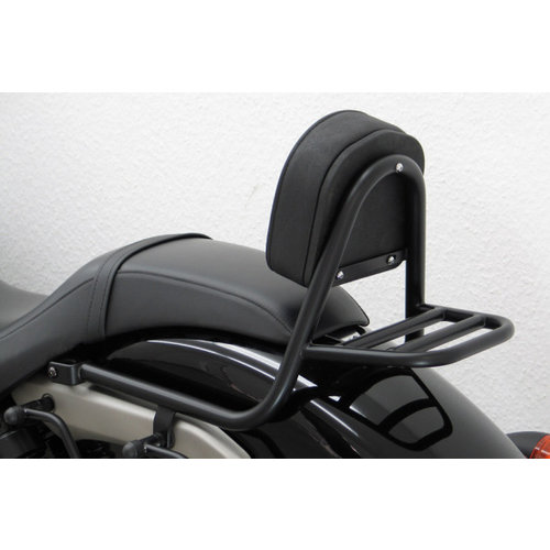 Fehling Sissybar met rugleuning en bagagerek, zwart gecoat staal, Honda VT 750 C Black Spirit 2010-, Spirit 07-09 / 10-10