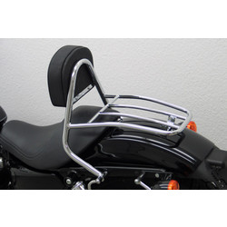 Driver Sissy Bar avec dossier et porte-bagages, Harley Davidson Sportster Evo 2004- (Custom, Roadster / Low, Nightster / Iron)