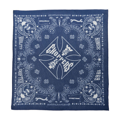 West Coast Choppers Bandana bleu fait à la main