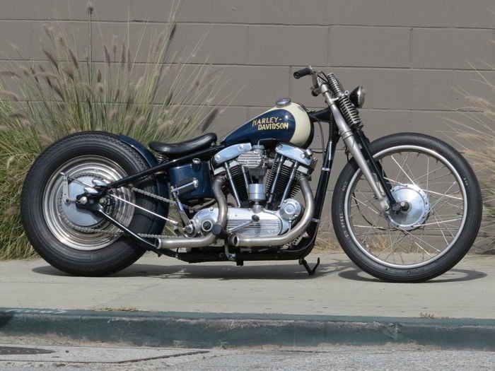 Homemade shop bobber motorcycle