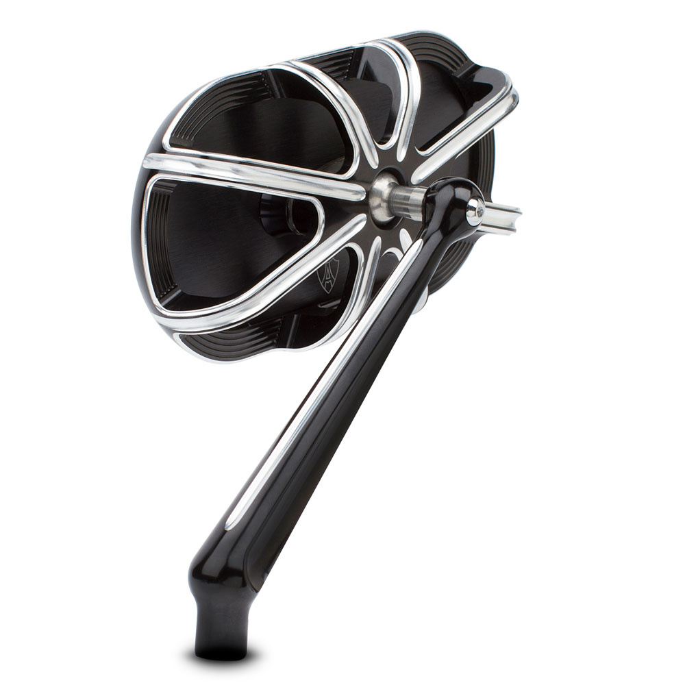 Arlen Ness 10-Gauge Caged Mirror Black - Left