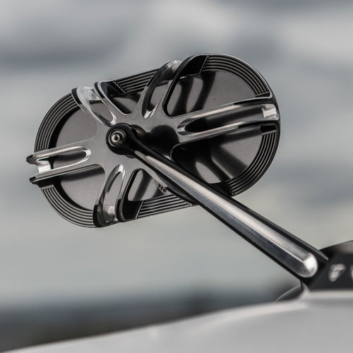 Arlen Ness 10-Gauge Caged Spiegel schwarz - rechts