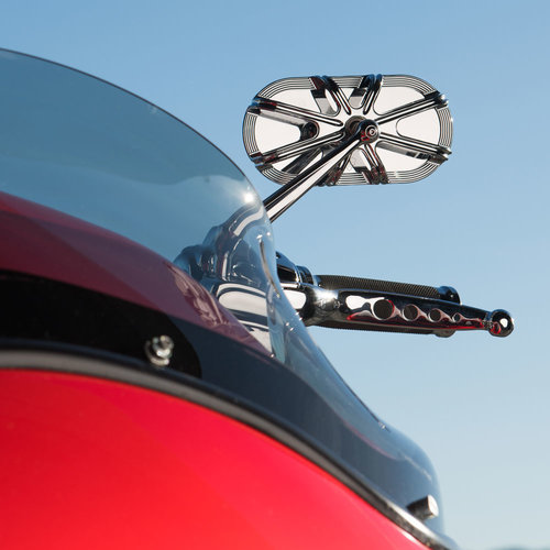 Arlen Ness 10-Gauge Caged Spiegel chrom - links