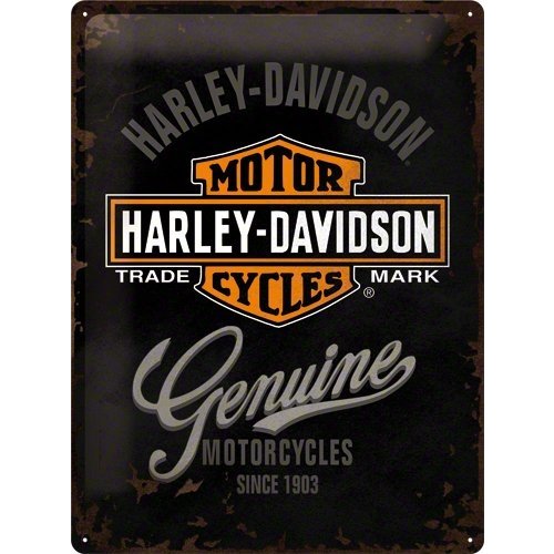 Logo Genuine H-D 40x30 Plaque en étain