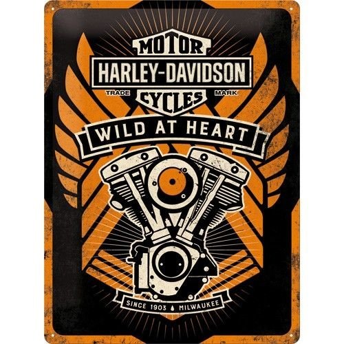 H-D "Wild at Heart" 30x40cm Plaque en étain