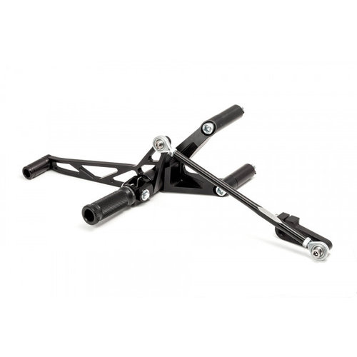 LSL H-D Sportster 04-13 without ABS Kit de commandes reculées Noir/Argente