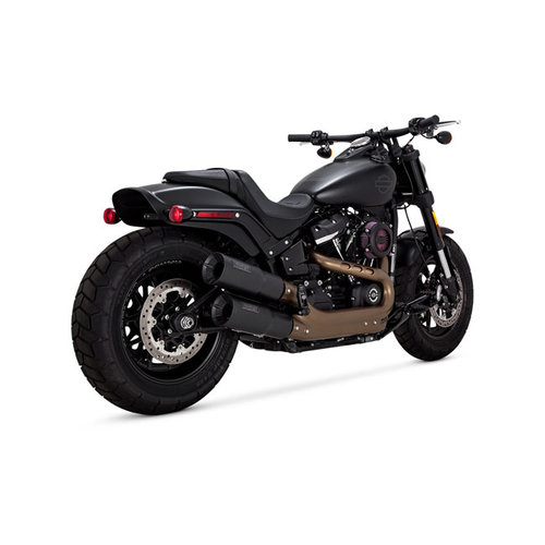 Vance & Hines Hi-Output Slip Ons Mat Zwart voor 18-19 Softail FXFB/S Fat Bob