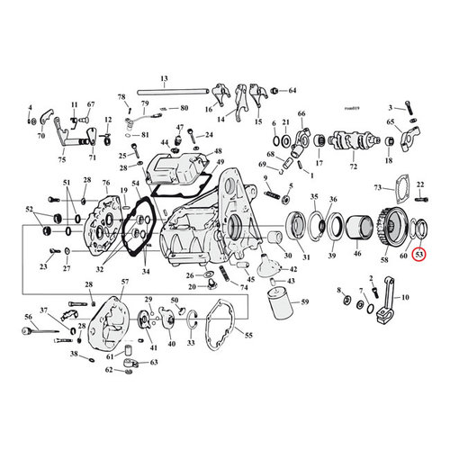 Sprocket Nut, Transmission H-D B.T. 36-92.  XL91-92