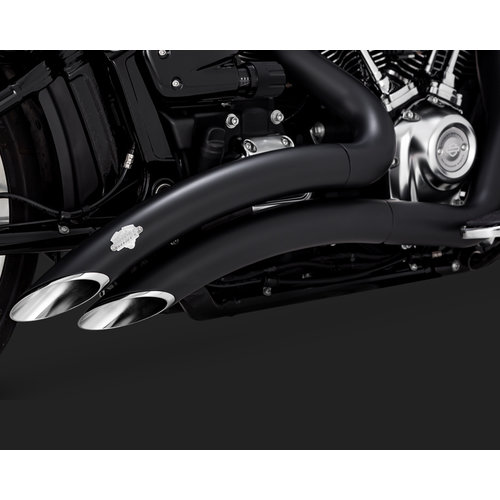 Vance & Hines Big radius uitlaatsysteem 2-2 Zwart voor 18-20 Softail