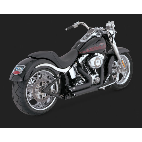 Vance Hines Shortshots Staggered Black 2 1 2 Softail 87 11