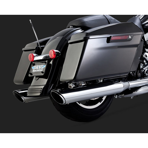 Vance & Hines 4 '' Twin Slash Round Slip-ons voor Touring 95-16