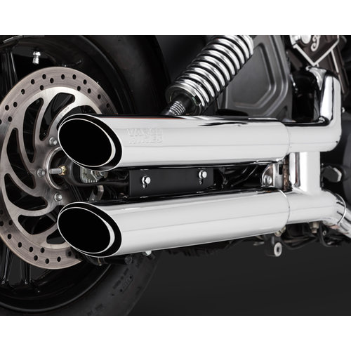Vance & Hines Twin Slash 3'' Slip-ons Chrome for Indian 15-21