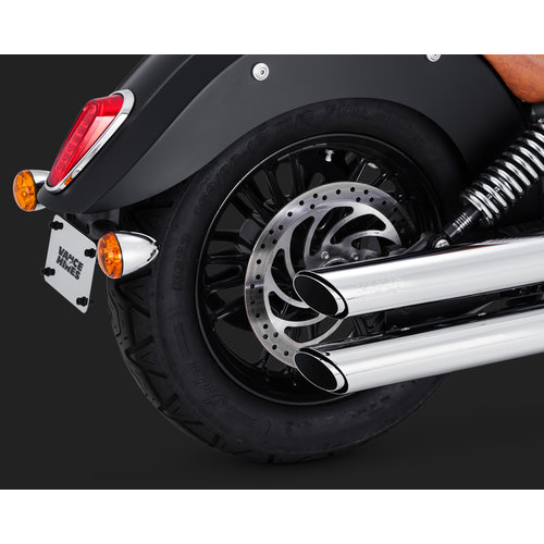 Vance & Hines Twin Slash 3'' Slip-ons Chrome for Indian 15-21