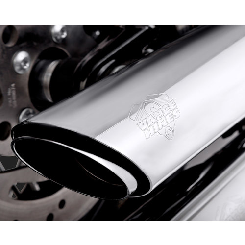 Vance & Hines Twin Slash 3'' Slip-ons Chrome for Softail 07-17