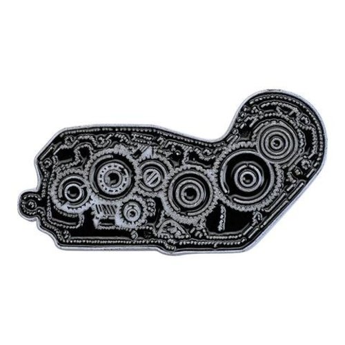 Biltwell Broche émail 4 cam - Noir / Blanc