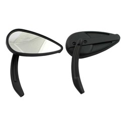 Retro Teardrop Mirror Set - Black