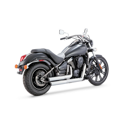 Vance & Hines Twin Slash Staggered Exhaust system Chrome Kawasaki VN900 06-15