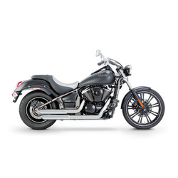 Twin Slash Staggered UItlaatsysteem Chrome Kawasaki VN900 06-15