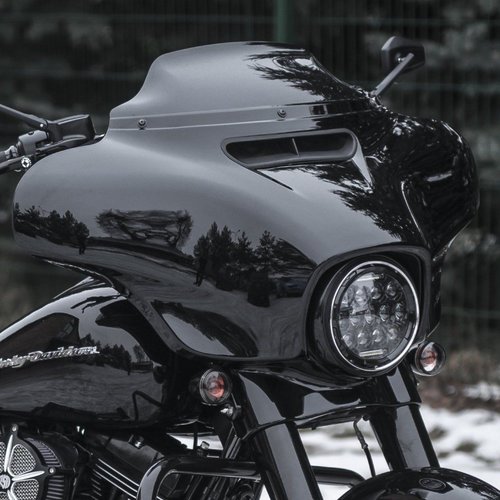 WOMELF LGCRYP Assemblage de phare de moto argent noir 7 pouces anneau de  garniture de phare Compatible avec les pièces de moto Harley universelles  (Color : Black) : : Auto et Moto