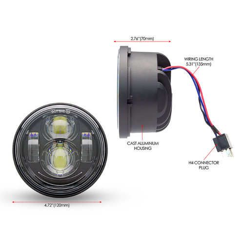 Twin LED-koplampenset Harley Dyna Fat Bob 08-17