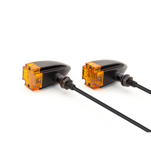 Maltese Cross Black Aluminium LED Turn Signals