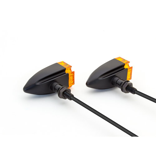 Maltese Cross Black Aluminium LED Turn Signals