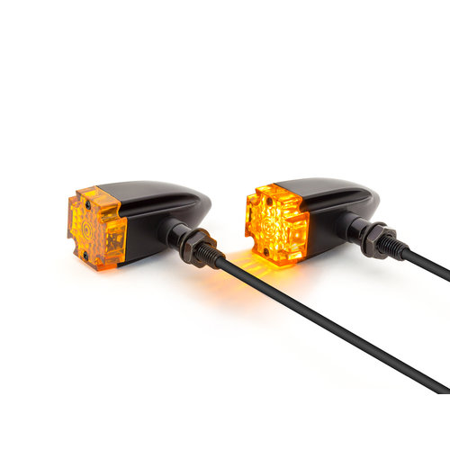 Clignotants LED croix maltaise en aluminium noir