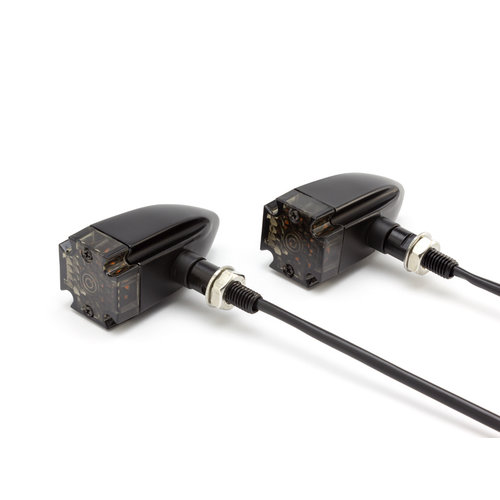 Clignotants LED croix maltaise en aluminium noir