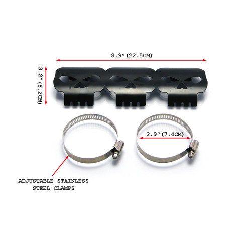 Willys Skull Metal Exhaust Guard 46-74mm