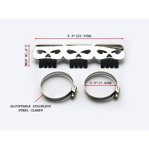 Willys Skull metalen uitlaatbeschermer 46-74mm
