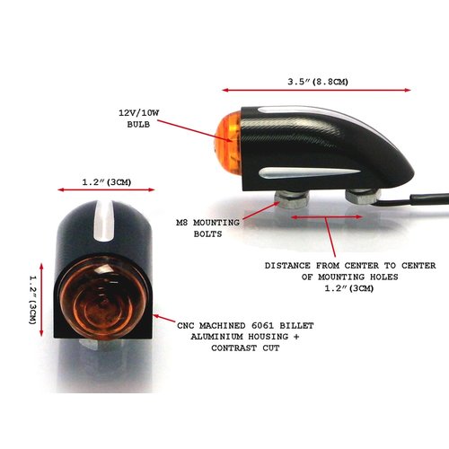 LED Billet Aluminium Unterputz-Blinker