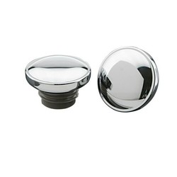 Chrome Tank Cap Set, Screw in for Harley Davidson 96 <