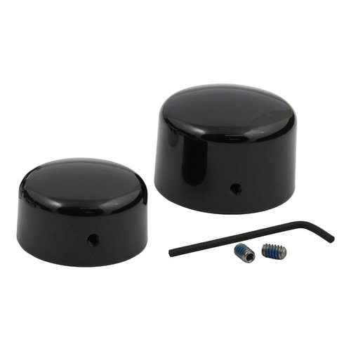 Rear Axle Cover Caps Kit Gloss Black For Harley Davidson 08-17 Softail, Dyna