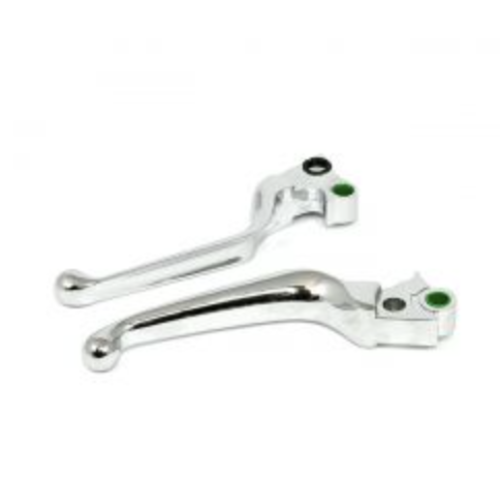 Chrome Brake / shift lever set, wide blade