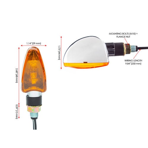 Set Arrow Knipperlichten Kort - Chrome