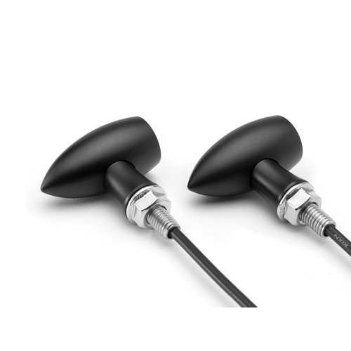 Black / Chrome Mini LED turn signals type "Ladz"