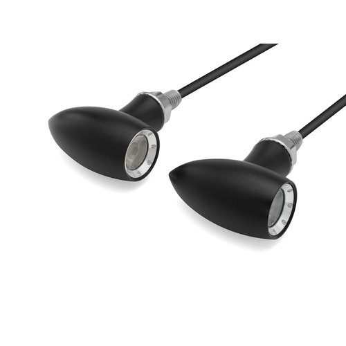 Schwarz / Chrom Mini LED Blinker Typ "Ladz"