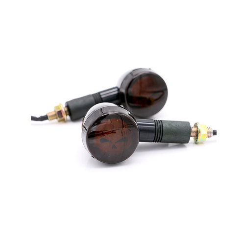 Indicateurs LED noir et fumée personnalisés SKULL