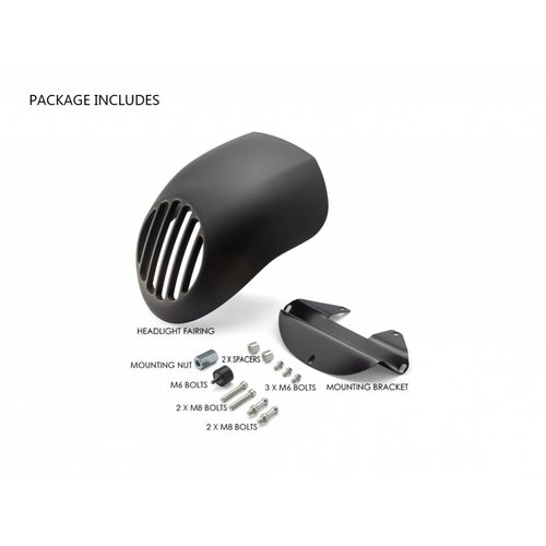 Max Inc Prison Grid Koplamp Cowl voor Harley Davidson - Matzwart