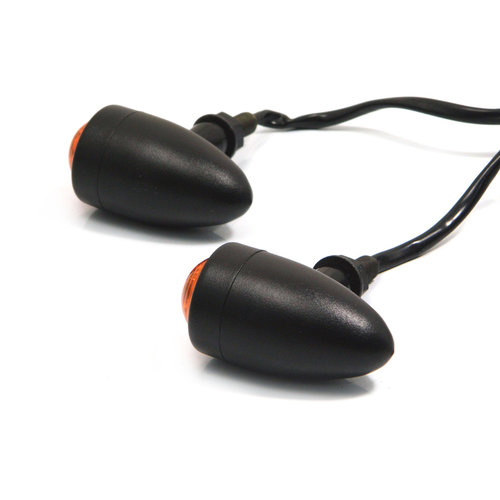 Max Inc Led Blinker "Torpedo" Aluminium Schwarz & Orange