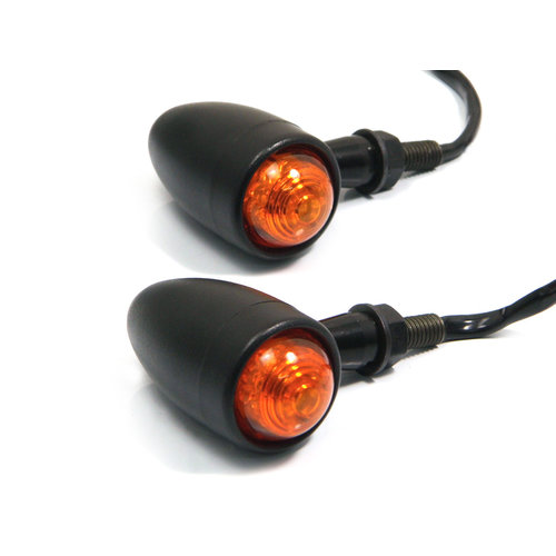Max Inc Led richtingaanwijzers "Torpedo" Aluminium Zwart & Oranje