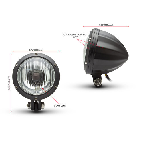 Max Inc Schwarzer Bobber Bottom Mount Scheinwerfer Typ 2