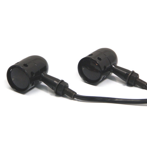 Max Inc "Drilled" Aluminium Custom Turn Signals - Smoke Lens