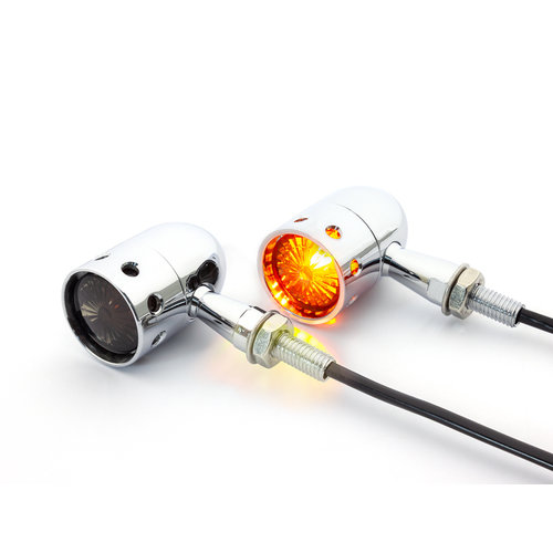 Max Inc "Drilled" Aluminium Custom Turn Signals - Smoke Lens