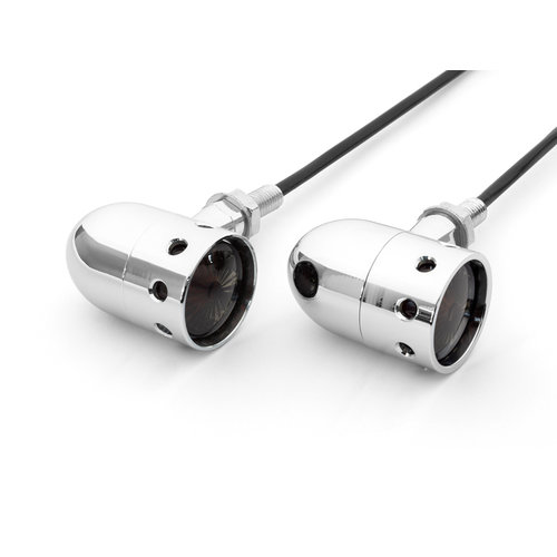 Max Inc "Drilled" Aluminium Custom Turn Signals - Smoke Lens