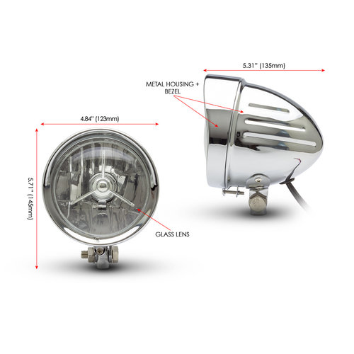 Max Inc 5-Zoll-Bobber-Scheinwerfer für die Bodenmontage