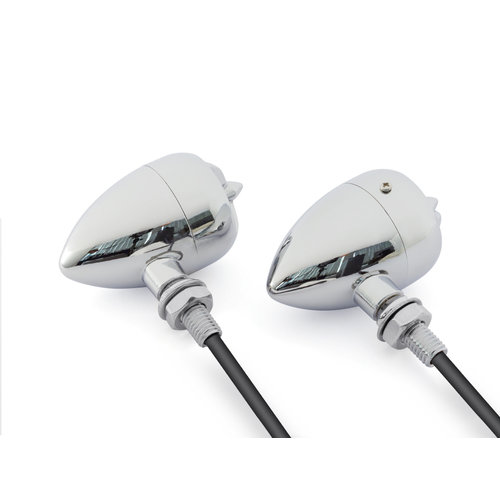 Max Inc Clignotants en aluminium chromé "Aviator" classique