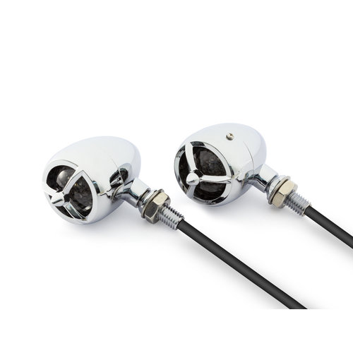 Max Inc Clignotants en aluminium chromé "Aviator" classique