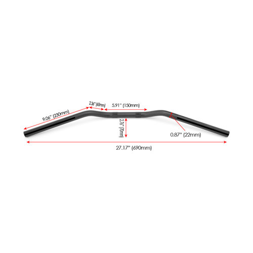 Max Inc 22mm Black Aluminium MX Drag Bars